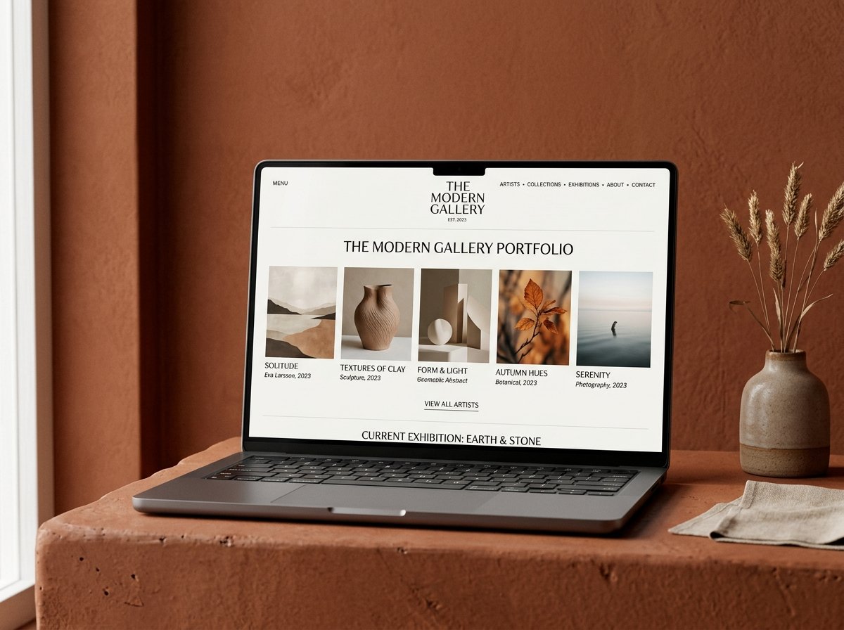 Art Portfolio Showcase Website Mockup